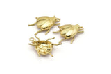 Tiny Bug Charm, Raw Brass Bug Fly Insect Charms (29x22x5.5mm) N0495