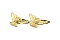 Gold Owl Pendant, 1 Gold Plated Owl Necklace Pendants (38x18mm) N0229 Q0397