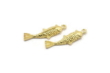 Brass Koi Fish Charm, Raw Brass Koi Fish Pendants, Jewelry Supplies, Findings (27x8mm) N0422