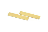 Raw Brass Rectangle, 20 Raw Brass Rectangle Stamping Blank, Pendant With 2 Holes(50x10x0.80mm) D0294
