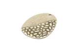 Silver Drop Charm, 6 Antique Silver Plated Brass Drop Charms With 1 Hole, Findings (30x23x0.60mm) D942