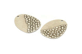 Silver Drop Charm, 6 Antique Silver Plated Brass Drop Charms With 1 Hole, Findings (30x23x0.60mm) D942