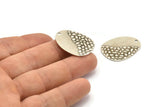 Silver Drop Charm, 6 Antique Silver Plated Brass Drop Charms With 1 Hole, Findings (30x23x0.60mm) D942