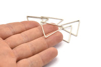 Gümüş Üçgen Charm, 12 Antik Gümüş Kaplama Pirinç Açık Üçgen Yüzük Charm (29x1mm) BS 1070 H0105