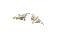 Silver Bird Connector, 25 Antique Silver Plated Brass Bird Connectors With 2 Loops (22x13mm) Brs 1047 A0381