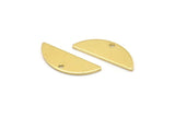Semi Circle Charm, 24 Raw Brass Half Moon Charms With 1 Hole, Blanks (18x7x0.80mm) M02656