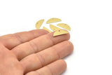 Semi Circle Charm, 24 Raw Brass Half Moon Charms With 1 Hole, Blanks (18x7x0.80mm) M02656