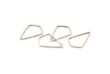 Silver Diamond Charm, 24 Antique Silver Plated Brass Diamond Ring Charms (21x14x0.80mm) D0541