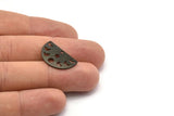 Siyah Yıldız Charm, 1 Delikli 8 Oksitlenmiş Siyah Pirinç Ay Evreleri Charm (22x14x0,80 mm) M01545