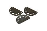 Siyah Ay Tılsımı, 2 Delikli 10 Oksitlenmiş Siyah Pirinç Ay Evreleri Tılsımı (22x14x0,80 mm) M01553
