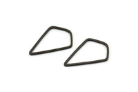 Siyah Elmas Tılsım, 24 Oksitlenmiş Siyah Pirinç Elmas Yüzük Tılsımı (21x14x0,80 mm) D0541 S1156