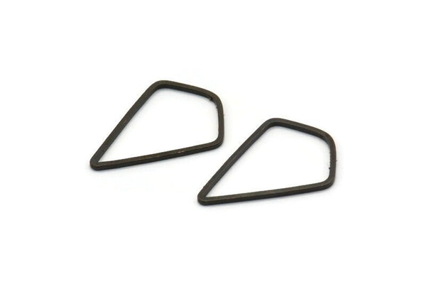 Siyah Elmas Tılsım, 24 Oksitlenmiş Siyah Pirinç Elmas Yüzük Tılsımı (21x14x0,80 mm) D0541 S1156