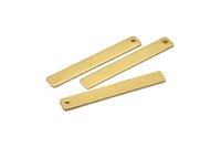Geometric Brass Connector, 10 Raw Brass Stamping Pendants , Blanks (44x6mm) B0188