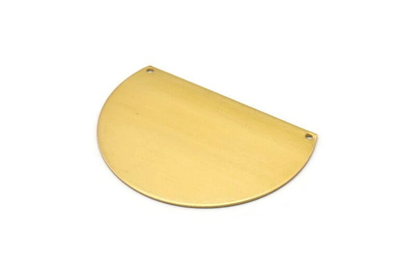 Pirinç Yakalık Önlüğü, 2 Delikli Ham Pirinç Yarım Daire Boşluklar (55x40x0.80) N0453