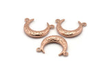 Rose Gold Moon Charm, 2 Rose Gold Plated Textured Horn Charms, Pendant, Jewelry Finding (19x6x4.40mm) N0234 Q0203