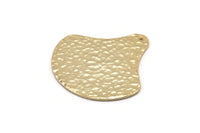 Hammered Pear Pendant, 2 Gold Plated Hammered Geometric Necklace Pendant, Earring Drops with 1 Hole (40x40mm) N0249 Q0270