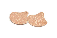 Rose Gold Finding, 2 Rose Gold Plated Brass Half Circle Necklace Pendants, Earring Drops, Round Findings With 1 Hole (40x40x1mm) N0249 Q0270