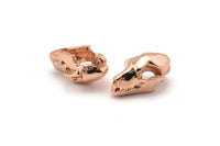 Rose Gold Fruit Bat Skull, 1 Rose Gold Plated Brass Short Nosed Fruit Bat Skull With 1 Loop, Findings, Charms (11x14x21mm) U105 Q0344