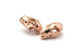 Rose Gold Fruit Bat Skull, 1 Rose Gold Plated Brass Short Nosed Fruit Bat Skull With 1 Loop, Findings, Charms (11x14x21mm) U105 Q0344
