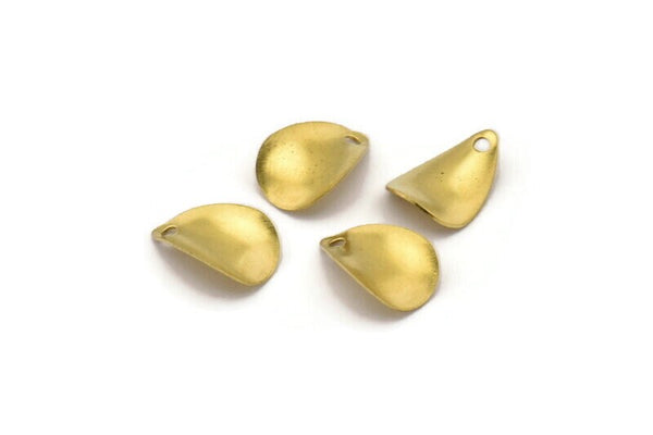 Brass Twisted Charm, 50  Raw Brass Twisted Drops Findings, Charms  (12x8mm) Brs 771  A0271