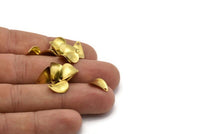 Brass Twisted Charm, 50  Raw Brass Twisted Drops Findings, Charms  (12x8mm) Brs 771  A0271