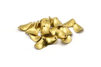 Brass Twisted Charm, 50  Raw Brass Twisted Drops Findings, Charms  (12x8mm) Brs 771  A0271