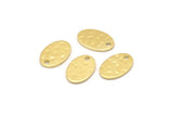 Brass Oval Charm, 24 Hammered Raw Brass Oval Charms With 1 Hole, Blanks (11x8x0.80mm) M02809