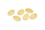 Brass Oval Charm, 24 Hammered Raw Brass Oval Charms With 1 Hole, Blanks (11x8x0.80mm) M02809