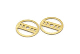 Brass Round Blank, 10 Textured Raw Brass Moon Phases Blanks, Findings, Stamping Tags (18x0.80mm) M02829