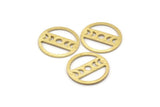 Brass Round Blank, 10 Textured Raw Brass Moon Phases Blanks, Findings, Stamping Tags (18x0.80mm) M02829