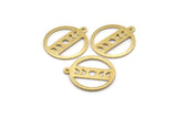 Brass Round Charm, 10 Textured Raw Brass Moon Phases Charms With 1 Loop, Findings, Pendants (20x18x0.80mm) M02823