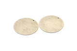 Silver Round Charm, 2 Textured Antique Silver Plated Brass Stamping Blanks With 1 Hole, Stamping Tags (30x0.80mm) M01502