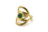 Brass Ring Setting, Raw Brass Duke Ring With 1 Stone Settings - Pad Size 6mm N1794