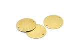 Brass Round Charm, 10 Raw Brass Round Charms With 2 Holes, Blanks (18x0.80mm) M02676
