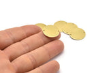 Brass Round Charm, 10 Raw Brass Round Charms With 2 Holes, Blanks (18x0.80mm) M02676