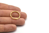 Brass Faceted Ring, Raw Brass Faceted Rings, Connectors (19mm) N0502