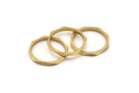 Brass Faceted Ring, Raw Brass Faceted Rings, Connectors (19mm) N0502