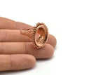 Duke Yüzük Ayarları - 1 Gül Altın Kaplama Pirinç Duke Ayarlanabilir Yüzük Ayarı, Ped Boyutu (20x15mm) E387 Q0557