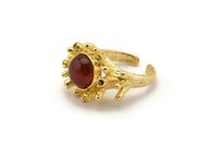 The Queen Ring Settings, 1 Gold Plated Queen Ring Setting with Pad Size 10mm U043 Q0249