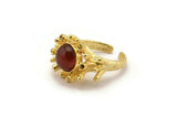 The Queen Ring Settings, 1 Gold Plated Queen Ring Setting with Pad Size 10mm U043 Q0249