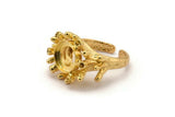 The Queen Ring Settings, 1 Gold Plated Queen Ring Setting with Pad Size 10mm U043 Q0249