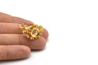 The Queen Ring Settings, 1 Gold Plated Queen Ring Setting with Pad Size 10mm U043 Q0249