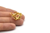The Queen Ring Settings, 1 Gold Plated Queen Ring Setting with Pad Size 10mm U043 Q0249