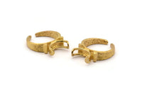 Brass Ring Setting, 2 Raw Brass Ring Settings With 2 Claws, Ring Blanks (21x27x1.6mm) U112