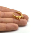 Brass Ring Setting, 2 Raw Brass Ring Settings With 2 Claws, Ring Blanks (21x27x1.6mm) U112