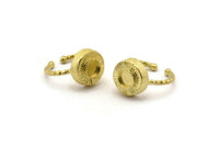 Brass Ring Settings, Raw Brass Round Ring With 1 Stone Setting - Pad Size 6mm N1101