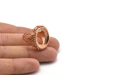 Duke Yüzük Ayarları - 1 Gül Altın Kaplama Pirinç Duke Ayarlanabilir Yüzük Ayarı, Ped Boyutu (20x15mm) E386