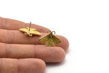 Brass Butterfly Earring, 4 Raw Brass Butterfly Stud Earrings (15x22x2mm) N1741
