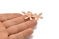 Rose Gold Leaf Charm, 2 Rose Gold Plated Brass Leaf Charms With 1 Loop, Earrings, Pendants, Findings (24x21x1mm) D1049 Q0908