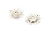Silver Sun Charm, 925 Silver Sun Charms With 1 Loop, Findings (30x28mm) N1480
